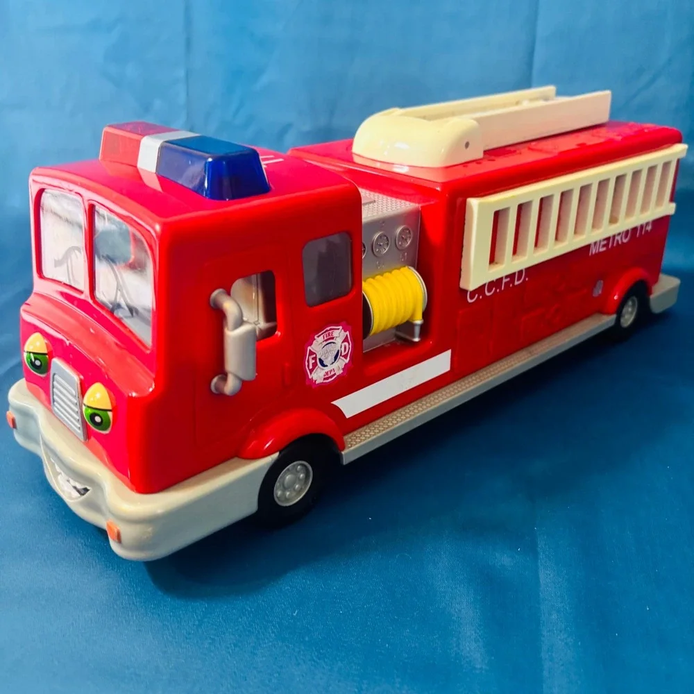 Vintage Chevron Cars Fire Truck Metro 114 Fred Fire Engine Toy Lot of 3